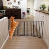 Pet Gate - Dog Gate for Doorways, Stairs or House – Freestanding, Folding, brown, Arc Wooden