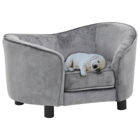 Dog Sofa Gray 27.2"x19.3"x15.7" Plush