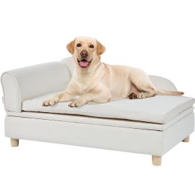 VEVOR Pet Sofa, Dog Couch for Large-Sized Dogs and Cats, Soft Velvety Dog Sofa Bed, 110 lbs Loading Cat Sofa, White