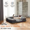 Memory Foam Pet Bed for Small Dogs & Cats with Washable Removable Cover Non-Slip Base Waterproof Liner Egg Crate Foam for Improved Sleep, gray,medium