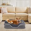 Memory Foam Pet Bed for Small Dogs & Cats with Washable Removable Cover Non-Slip Base Waterproof Liner Egg Crate Foam for Improved Sleep, gray,medium