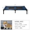 PawHut 36" x 30" Elevated Cooling Summer Dog Cot Pet Bed With Mesh Ventilation - Blue