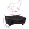 Dog Sofa Black 28.3"x17.7"x11.8" Plush