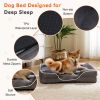 Memory Foam Pet Bed for Small Dogs & Cats with Washable Removable Cover Non-Slip Base Waterproof Liner Egg Crate Foam for Improved Sleep, gray,medium