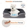 Memory Foam Pet Bed for Small Dogs & Cats with Washable Removable Cover Non-Slip Base Waterproof Liner Egg Crate Foam for Improved Sleep, gray,medium