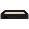 Dog Bed Black 24.2"x19.3"x3.5" Solid Wood Pine