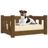 Dog Bed Honey Brown 21.9"x17.9"x11" Solid Wood Pine