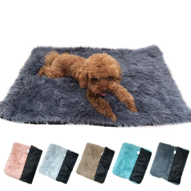 Soft Plush Padded Pet Sleeping Mat Soft Pet Mattress Puppy Dog Cat Sofa Cushion Warm and Breathable Large Dog Pet Bed Dog Mat (Color: Light Grey)