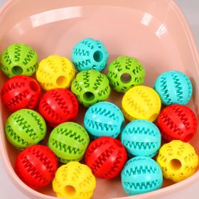 Pet molar toy watermelon ball silicone toy dog molar ball bite-resistant, teeth-cleaning and food-leakage ball chewing dog bite toy (Color: Yellow rope knot (round rope))