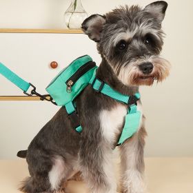 Pet Harness And Leash Set For Dog & Cat; No Pull Dog Vest Harness With Backpack; Cute Dog Leash (Color: Green)