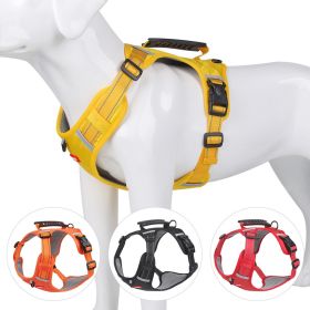 No Pull Pet Harness For Dog & Cat; Adjustable Soft Padded Large Dog Harness With Easy Control Handle (Color: yellow)