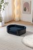 Scandinavian style Elevated Dog Bed Pet Sofa With Solid Wood legs and Black Bent Wood Back, Cashmere Cushion,Mid Size