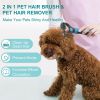 Pet Grooming Brush and Metal Comb Combo, Cat Brush Dog Brush for Shedding